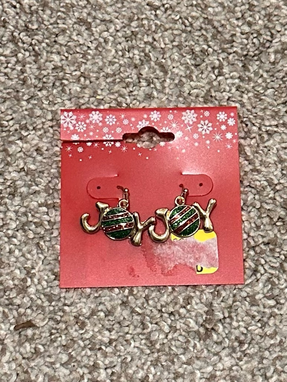 Green & Gold 'JOY' Dangle Earrings